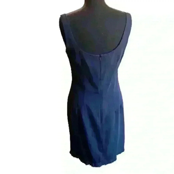 NANETTE LEPORE $229 Solid‎ Navy Silk Lined Dress Size 10 - Picture 3 of 7